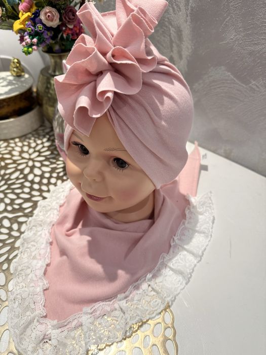 Zestaw bawełniany turban + chusta  3-5lat.Nowy.