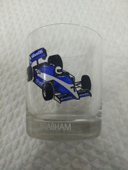 Coleção de 6 copos antigos em vidro formula 1