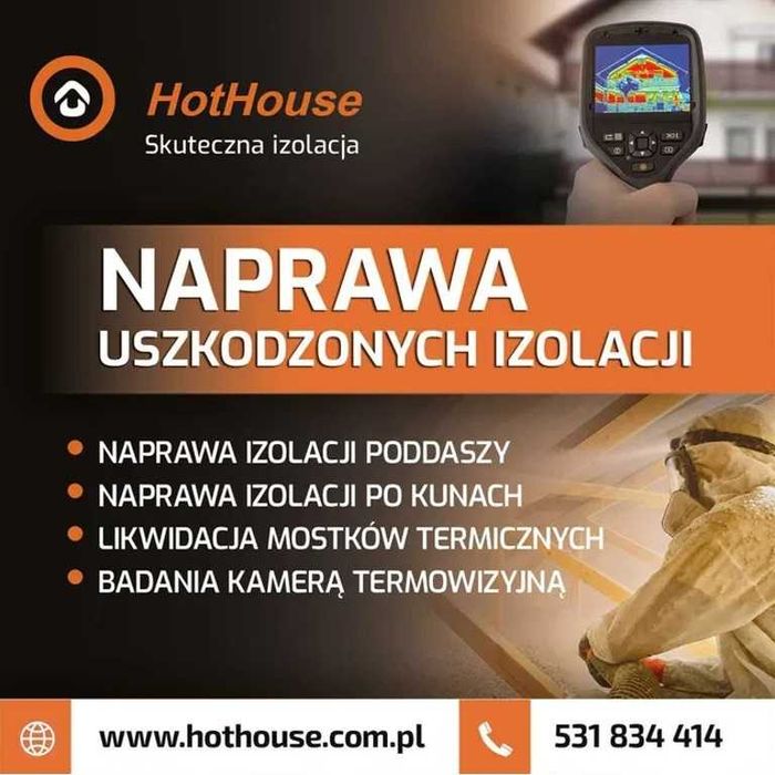 Ocieplenia, Izolacje poddaszy - Piana PUR, celuloza, wełna skalna