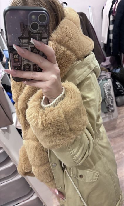 Kurtka z futrem bez rozmiar S