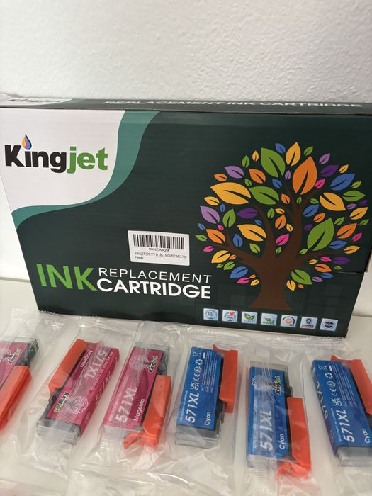 Tinteiros 570XL 571XL Compatíveis Canon MG/TS • Kingjet • Pack