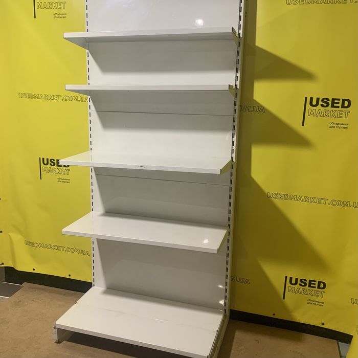 Пристенные торговые бу стеллажи с металическими полками для магазина