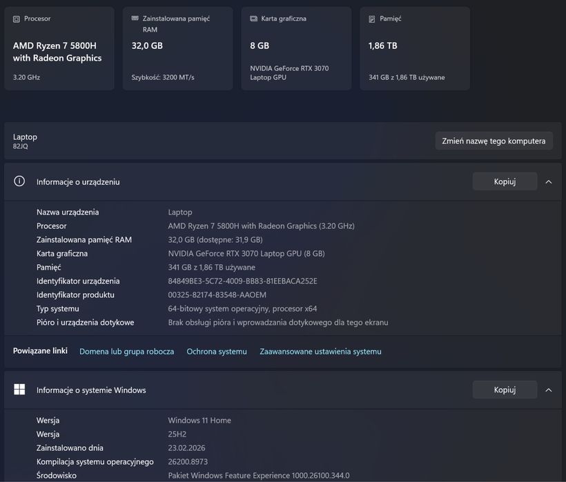 Lenovo Legion 5 Pro 16ACH6H