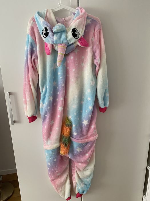 Kigurumi Jednorożec L/XL Piżama Kombinezon Pluszowy Pastelowy z Kapturem