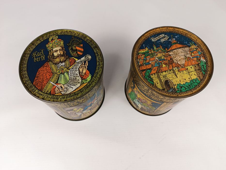 Para kolekcjonerskich puszek Otto Schmidt, vintage