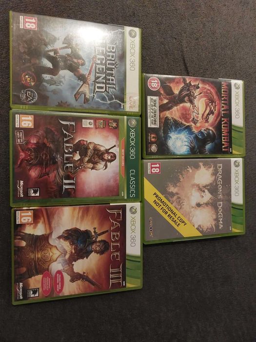 Xbox 360 5 gier - Mortal Kombat, Fable 2/3, Brütal Legend, Dragon’s Dogma