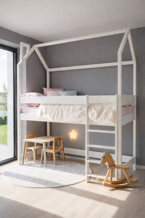 Кроватка детская домик ліжечко дитяче будиночок горище ліжко монтесорі