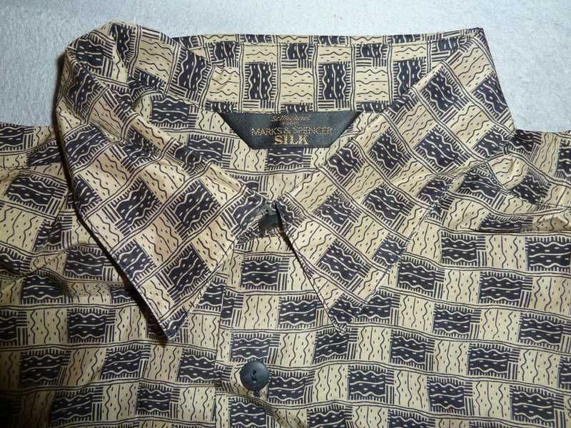 Camisa nova pura seda padronizada Marks & Spencer 3 / M - SALDO