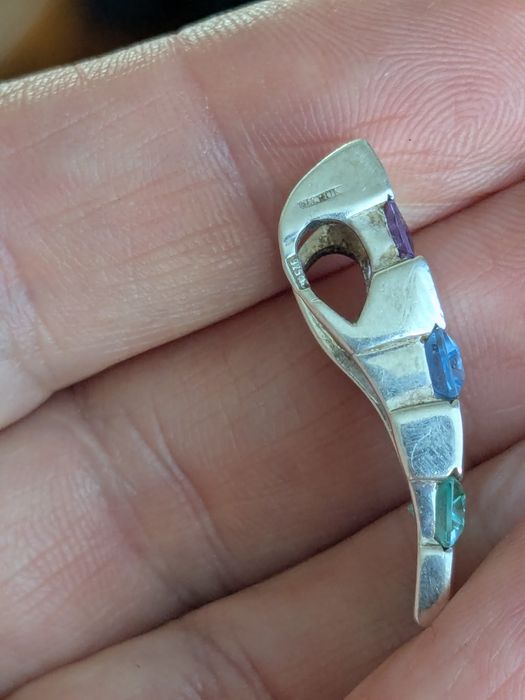 Zawieszka naszyjnik Kruk artdeco srebro