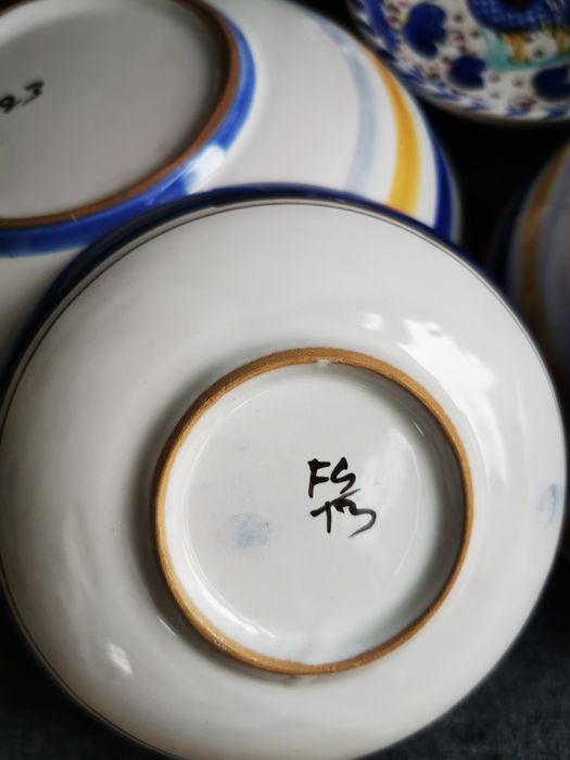 REZERWACJA Zestaw misek Deruta, Włochy, ręcznie malowane, kogut, UNIKA