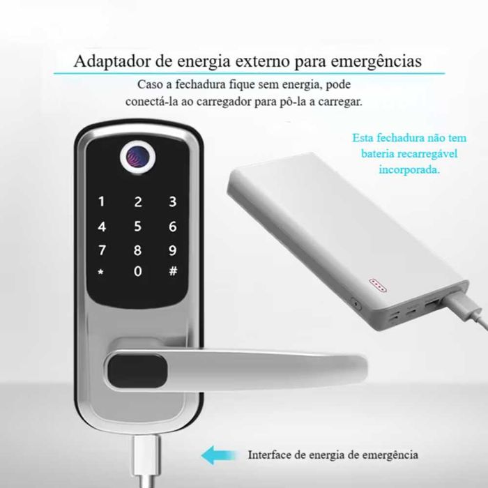 Fechadura Inteligente / TTLOCK / WiFi / IP67 Biométrica Cartão