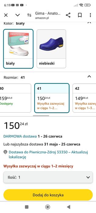 Obuwie ochronne chodaki Gima 20007.rozmiar39.