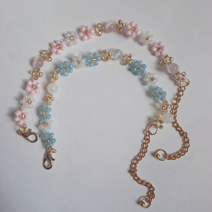 Bransoletki z koralików bff best friends handmade coquette kwiaty