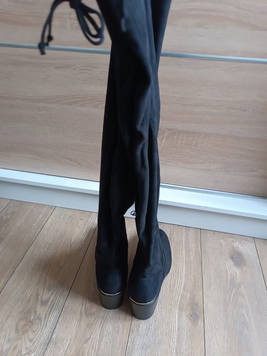 Czarne kozaki za kolano rozmiar 45