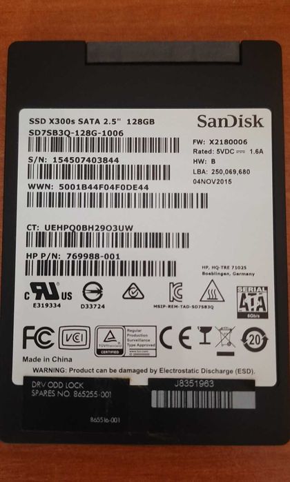 SSD SanDisk X300s 128GB 2.5" SATAIII
