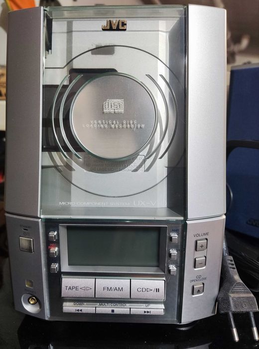 Aparelhagem JVC UX-V10 | Design Vertical Retro | CD e Cassete