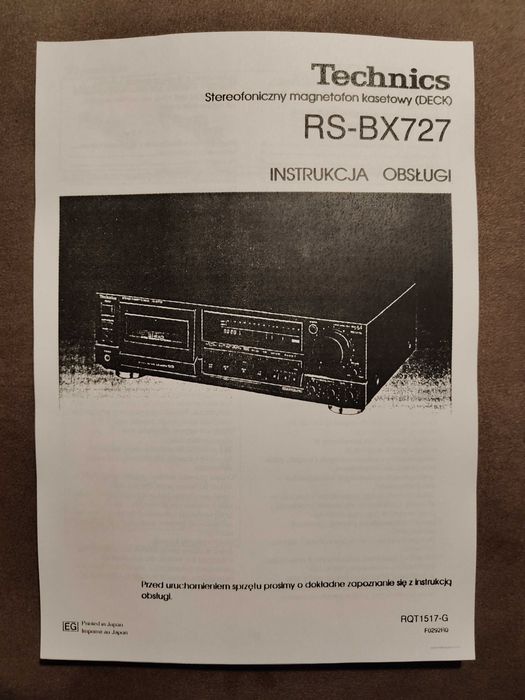 Technics RS-BX727, BX707 instrukcja PL