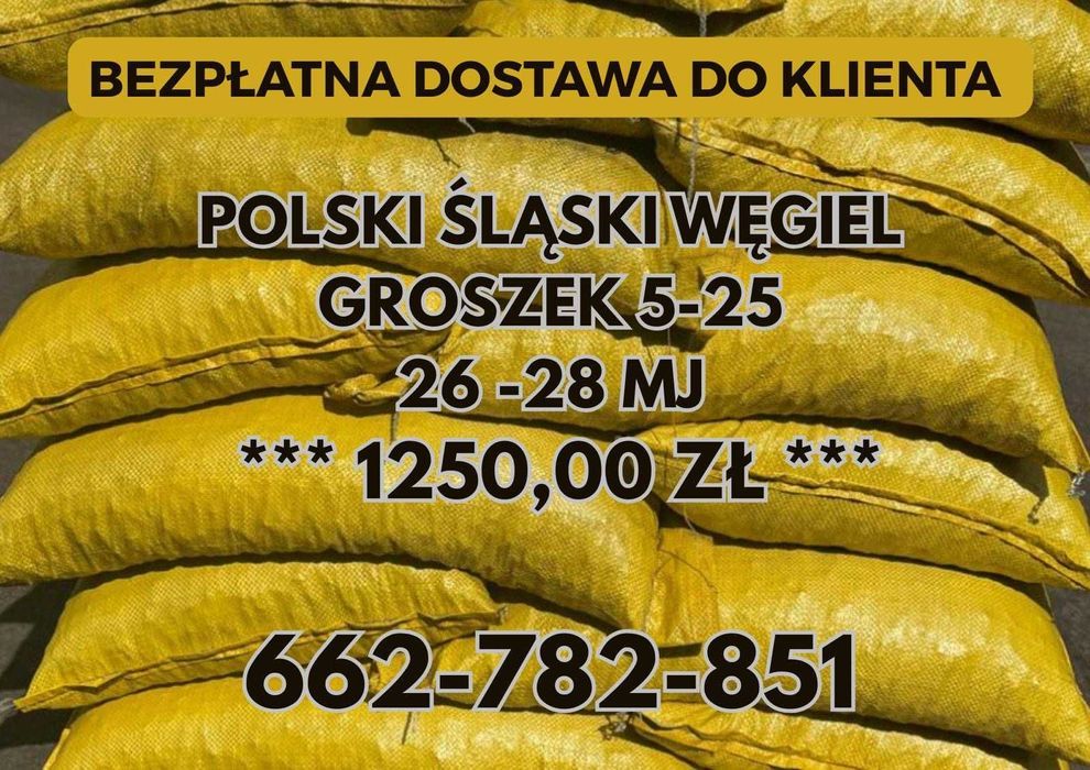 POLSKI WĘGIEL : GROSZEK 5-25, 26-28MJ - Transport Gratis !