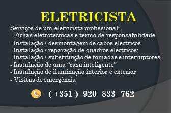 Eletricista  residencial, certificado pela DGEG