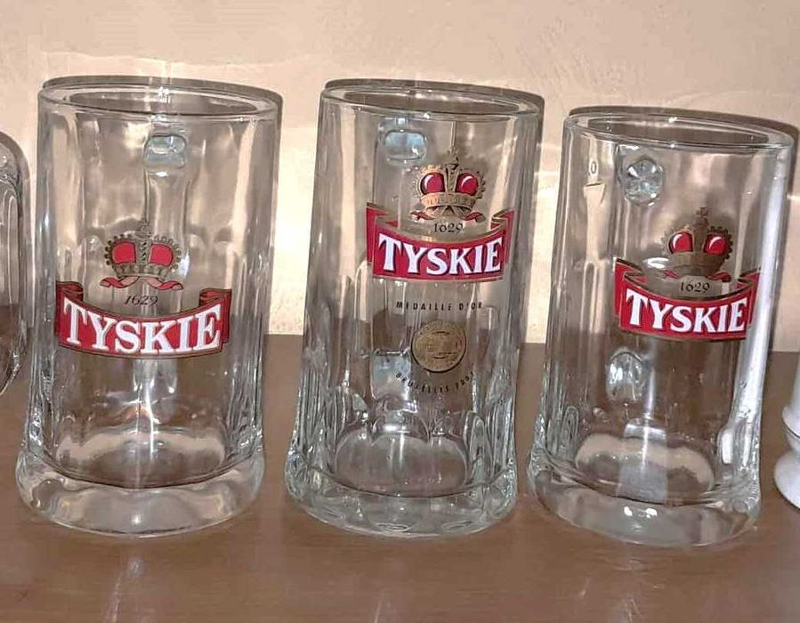 Zestaw szklanek i kufli do piwa! Tyskie, Warka Strong, Argus, Brackie