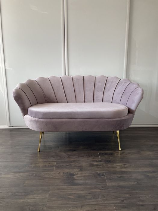 Sofa Skandynawska Muszla welur tapicerowany Katowice Bogucice • OLX.pl