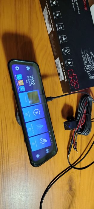 Відеореєстратор дзеркало в авто з камерою заднього виду, запис 4K, wi-fi, Bluetooth, Android auto, Apple Carplay