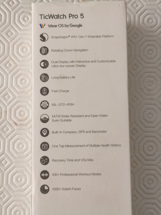 Relógio inteligente Ticwatch 5 Pro,Loja Google,pagar com o relógio,GPS