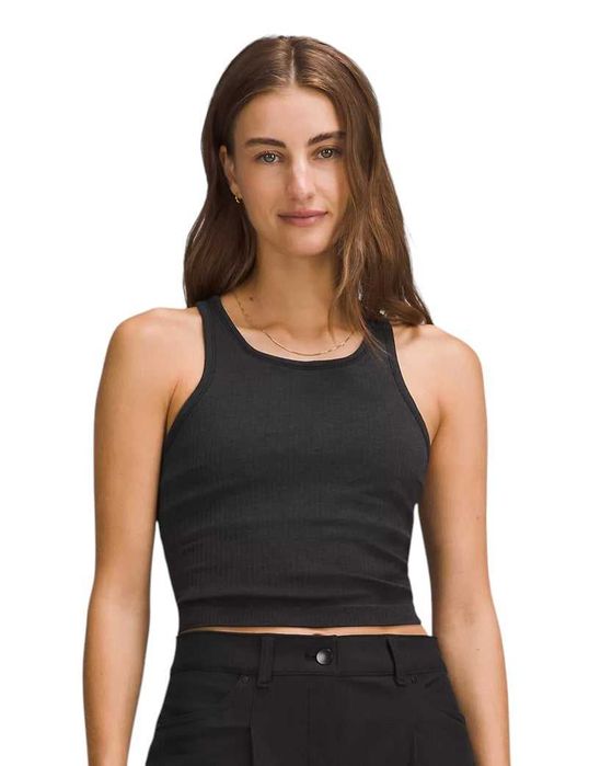 Майка Lululemon Ebb to Street Cropped Racerback Tank Top White \ Black