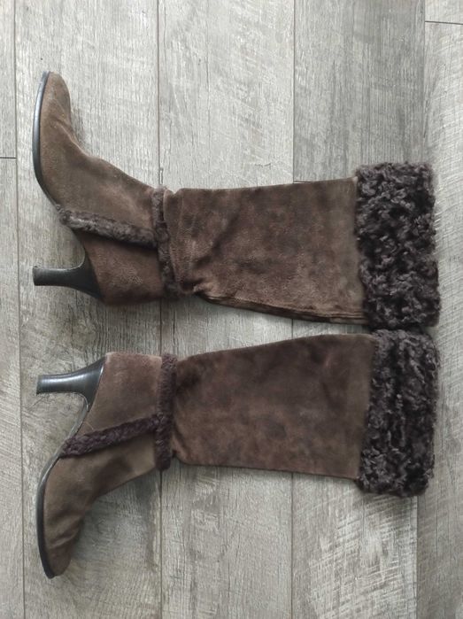 Buty kozaki damskie skórzane