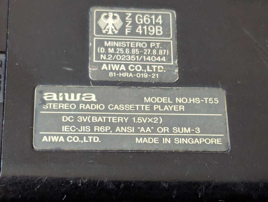 Aiwa Co Tokyo Stereo Radio Cassette Player HS-T55 касетный радио плеер