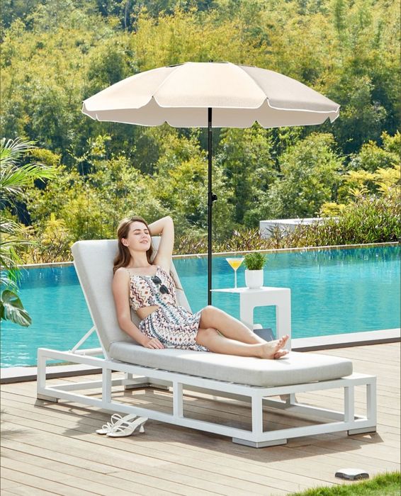 Parasol ogrodowy 160 x 196 cm beżowy