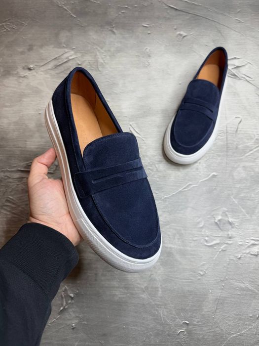 Чоловічі весняні лофери замшеві Bellmor сині