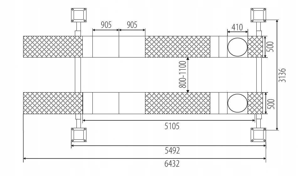 Podnośnik pod Geometrię 4-kolumnowy 5T GRUBBER SDW-50.3DV Dźwignik osi
