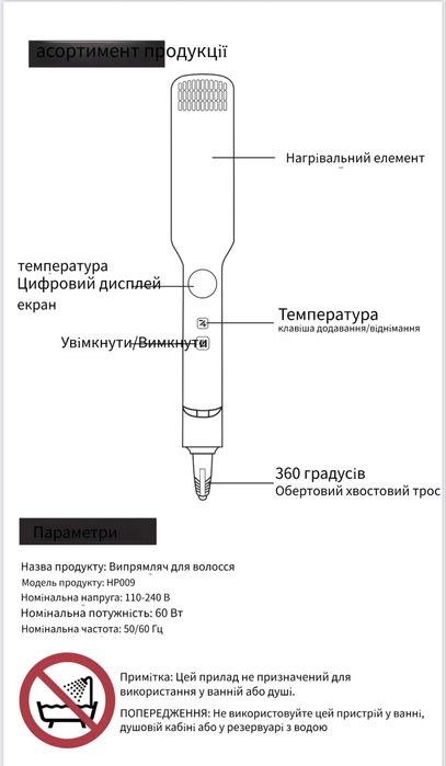 Керамічний вирівнювач для волосся утюжок плойка для кератину ботоксу