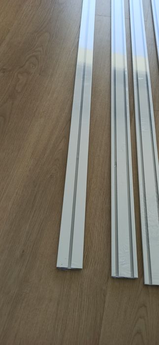 Karnisz, szyna metalowa  płaska podwójna, żabki, Voppi