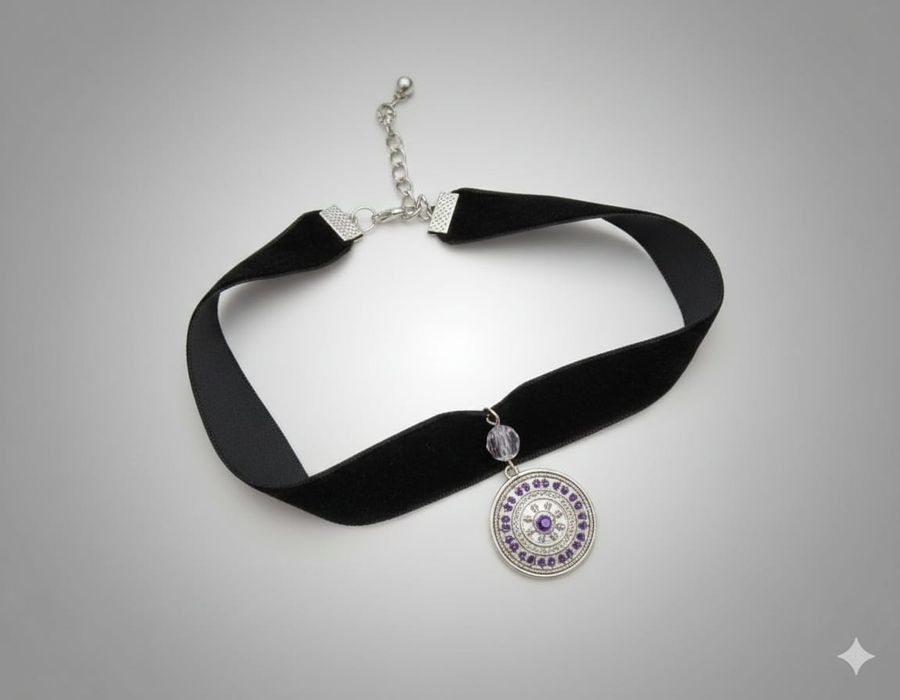 Wisiorek z biżuterią typu choker