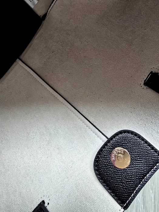 Polène Cyme Mini EDITION TEXTURED BLACK czarna torebka damska shopper