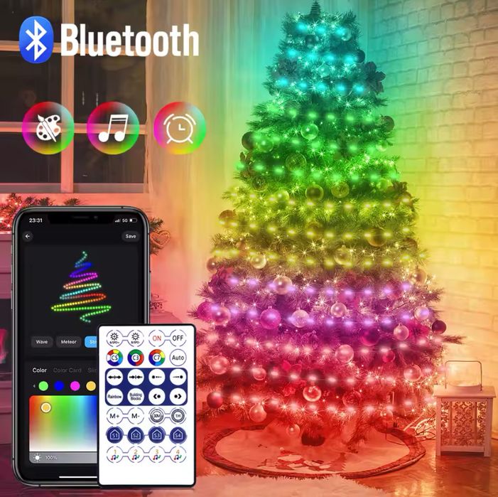 Світлодіодна стрічка 10м, від USB  с Bluetooth + Пульт