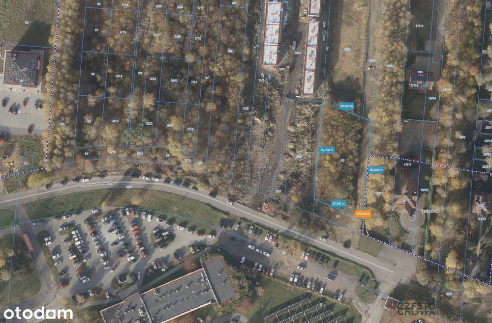 Działka Usługowa Budowlana 1869 m²  Na Przeciwko Szpitala Na Parkitce