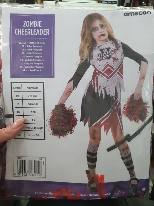Stroj cheerleaderki zombie 128cm