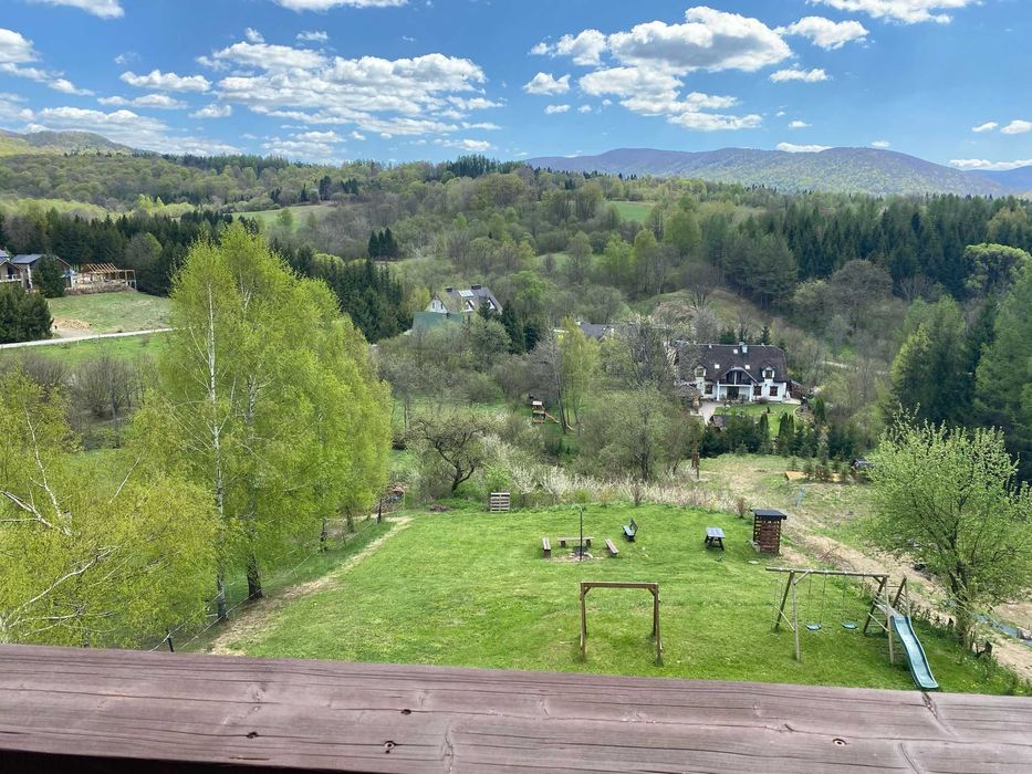 Bieszczady - Widokówka Wetlina, pokoje z łazienkami, taras z pięknym widokiem na góry