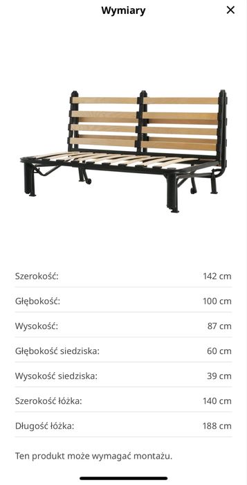 Kanapa rozkładana Ikea Lycksele