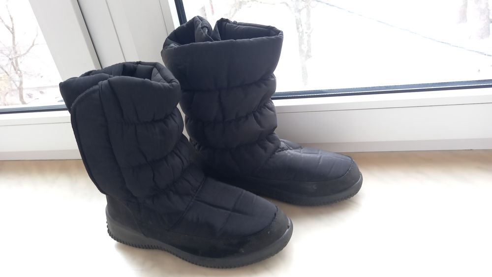 Черевики Сапоги дутыши черные 24-24,5