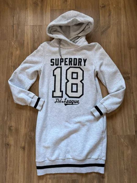 Superdry sukienka długa bluza M szara