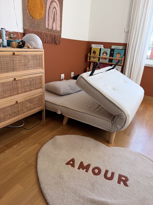 Sofa cama cinza claro