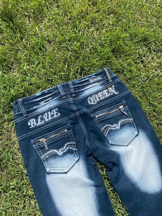 Spodnie damskie jeansy Blue Queen miss me bootcut M L 40 affliction