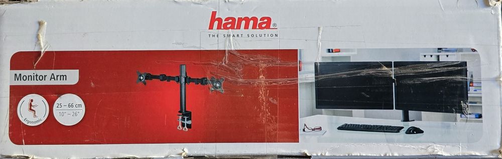 Uchwyt Hama biurkowy do monitora 2 ekrany 10-26"