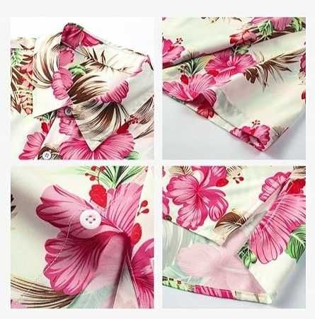 Modna Efektowna Męska Koszula Hawajska Żywe Kolory Regular Fit L