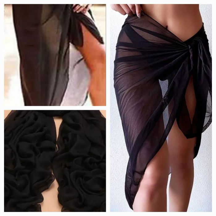 New Black Women's Pareos. Summer Fashion for Beach and Pool