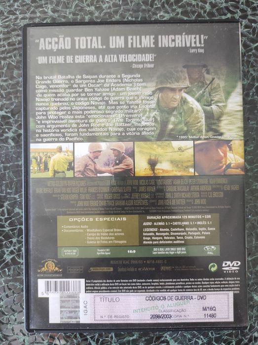 DVD Códigos de Guerra Nicolas Cage